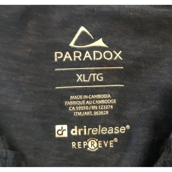 Paradox Mens Blue Camo Quarter-Zip Long Sleeve Shirt XL Polyester & Merino Wool - Picture 7 of 9